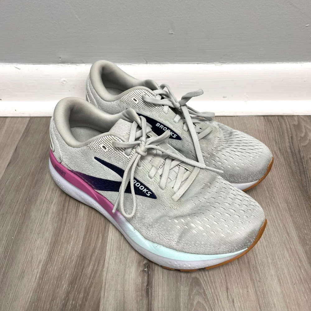 Brooks Sneakers Women's 9W‎ Gray & Purple Ghost 15 Neutral Cushion Running